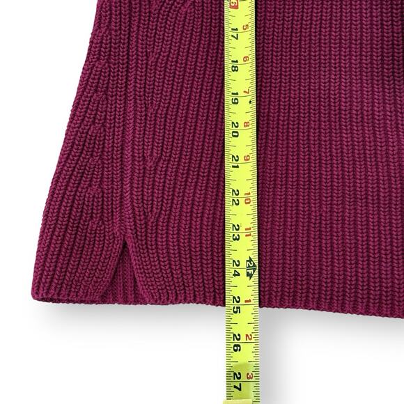 Talbots Women’s Raspberry Mock Neck Cotton Chunky Pullover Sweater Size Medium - Picture 9 of 9